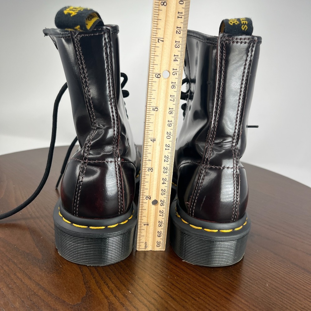 Dr. Martens Womens Boot 6 Arcadia Red Cherry Black Leather Lace Up Combat 1460 - Picture 10 of 16